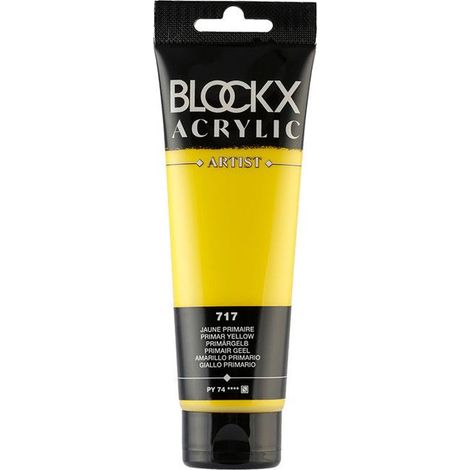 Peinture acrylique - Jaune primaire - 717 - BLOCKX Artist - Qualité beaux-arts - Tube 120ml
