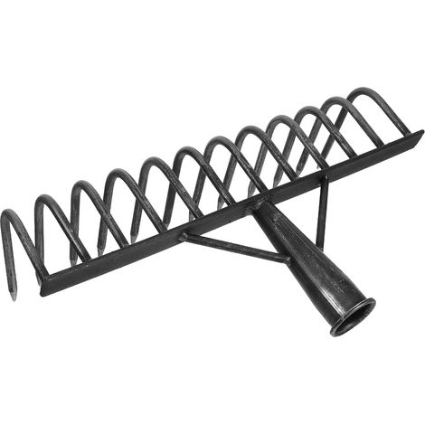 Râteau Multifonction Robuste en Acier Carbone pour Jardinage Agricole, Tête 12 Dents Incurvées, Ameublissement et Désherbage des Sols, Outil Professionnel pour Vergers (1/5)