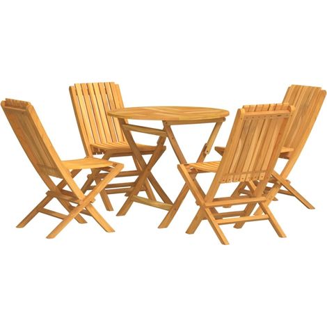 Maison Exclusive - Set da Pranzo per Giardino 5 pz in Legno Massello di Teak