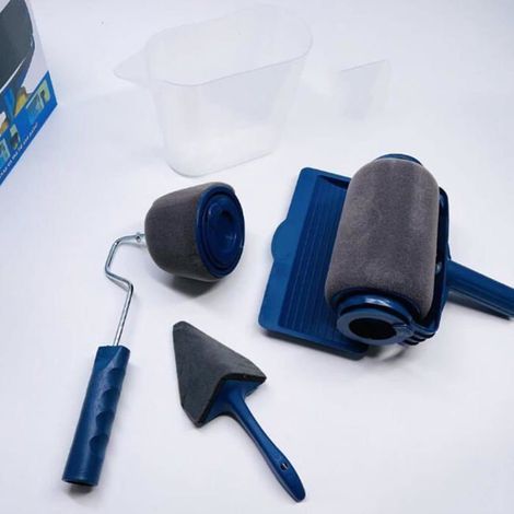 Kit Rouleau Peinture 4 Pièces avec Manchon Extensible et Bac - Set Multi-fonctions pour Murs et Décoration Maison (1/5)