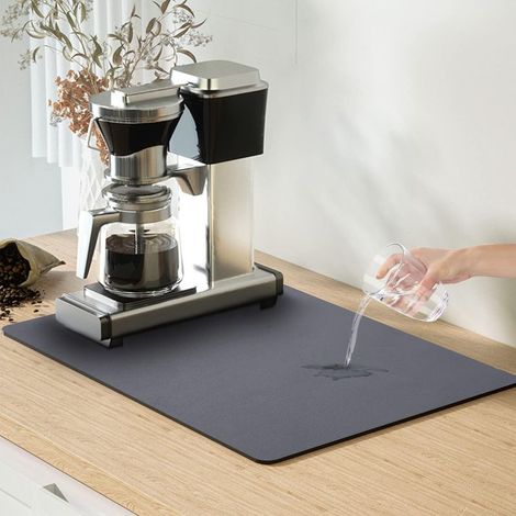 Drip mat for coffee machines, quick-drying dish mat (50 x 40 cm), absorbent drip mat for coffee machines, kitchen and sink (1/4)