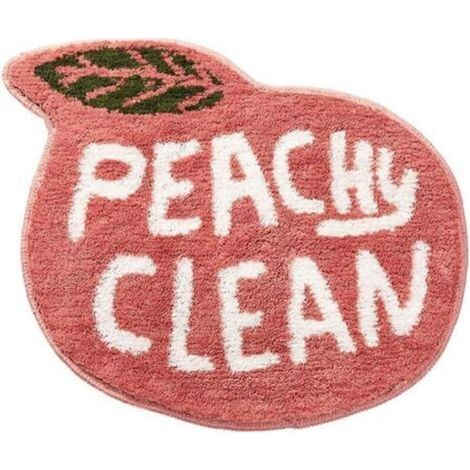 55x63cm Bath Mat, Non-slip Peach Coral Pink Foot Mat, Peach Coral Pink Shaped Plush Absorbent Bathroom Rug (1/5)