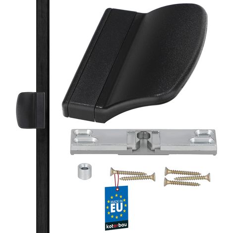 KOTARBAU Maniglia per porta del balcone, pratica maniglia per porta del balcone, colore nero, sicura, per fumatori e terrazze, maniglia per chiudere, universale (1/4)