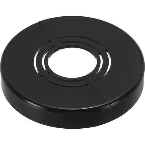 Geschlitzte Wandrosette (0,8 / 1 / 1,3 Zoll Durchmesser), runde, zuschneidbare ABS-Abdeckplatte (0,4 Zoll dick) mit Clip-System für Wasserleitungen und Armaturen – Schwarz (1/5)
