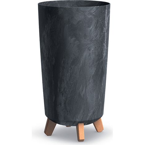 Prosperplast Blumentopf GRACIA TUBUS SLIM Betoneffekt Anthrazit 23,9 cm