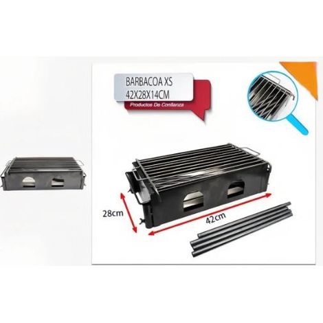 Barbecue Barbacoa compact et portable 42 x 28 x 42 cm Barbecue au charbon de bois pour pique-niques, camping et jardin (1/5)
