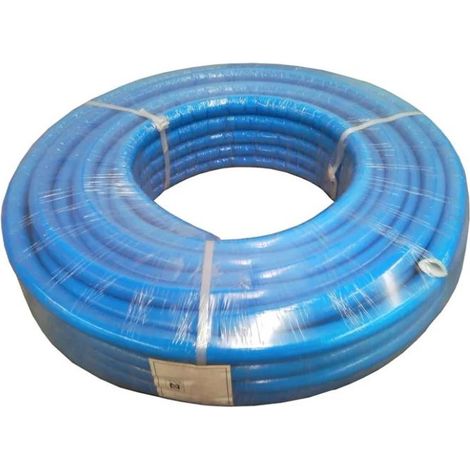 Mehrschichtrohr Sanitär Blaues 16mm mit Isolierung. Spule 50 Meter. Dicke 2mm. Druck 10 bar. Unterstützt bis zu 95 °C