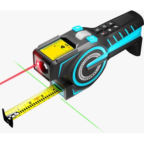 3-in-1 Digital Tape Measure, 330ft Laser Measuring Tool, Auto-Locking Tape, Extended Laser Line, Incremental Measurement, Replaceable Tape, Swapable Battery, APP Sync