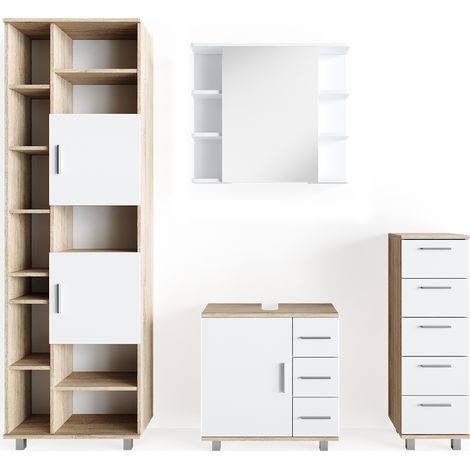 Set mobili bagno Ilias, Sonoma, 4 parti, Vicco