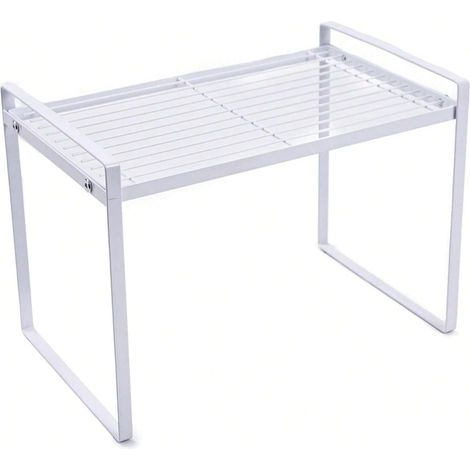 Étagère de cuisine métallique 1 ou 2 niveaux, rangement mural sous évier, séchoir à vaisselle, étagère de rangement simple à monter, blanc haute, organisateur pour épices et ustensiles, idéal cadeau e (1/5)
