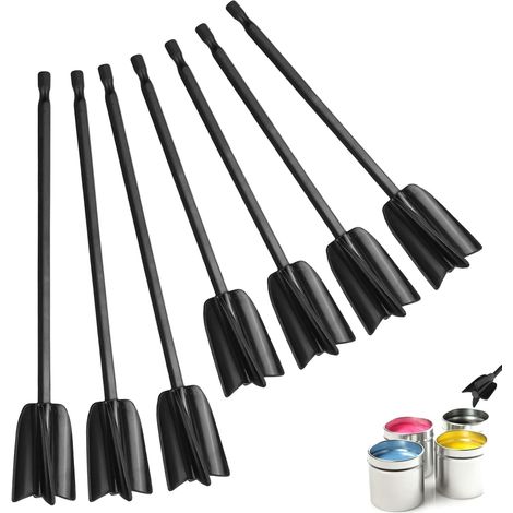 7 Pièces Mélangeur Époxy, Melangeur Peinture Réutilisable, Palettes de Perceuse à Palettes, Mélangeur de Resine Epoxy, pour Mélanger la Résine Époxy, la Peinture en Céramique - Noir (1/5)