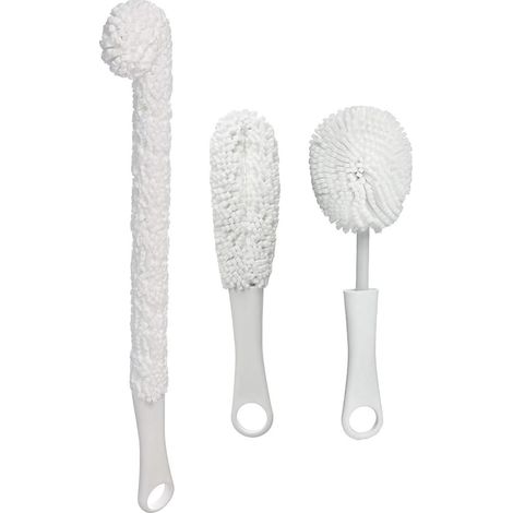 Ensemble de 3 brosses de nettoyage pour verres, comprenant une brosse pour verres à vin, une brosse flexible-AquaForge (1/5)