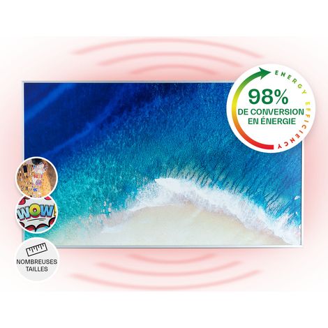 Klarstein – Panneau rayonnant infrarouge 600W – Chauffage mural silencieux – Protection IP54 – Télécommande – Économie d'énergie jusqu'à 50%
