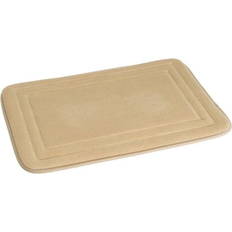 Tapis de bain - JUANIO - Lot de 2 - Microfibre - 60 x 40 cm - Antidérapant - Beige