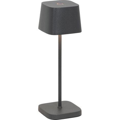 Zafferano OFELIA PRO MICRO Lampada a led da tavolo Grigio scuro ricaricabile e dimmerabile (1/5)