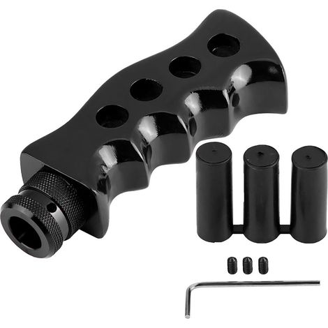 GARRYFIZH Pommeau de levier de vitesse universel pour voiture, en résine et alliage d'aluminium, pour transmission manuelle, noir. (1/5)