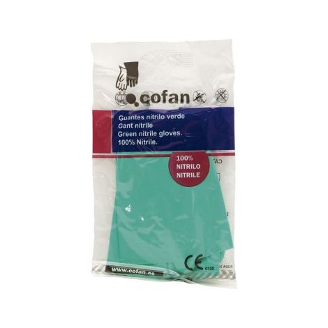 Guantes de nitrilo verde Flocado de algodón interior Elásticos y resistentes XXL (12 pares)