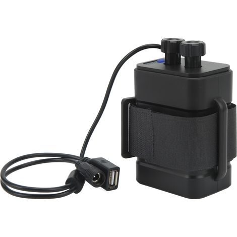 Boîtier de charge étanche ABS 8.4V pour 6 piles 18650, ports USB et DC avec câble, idéal pour camping et voyage