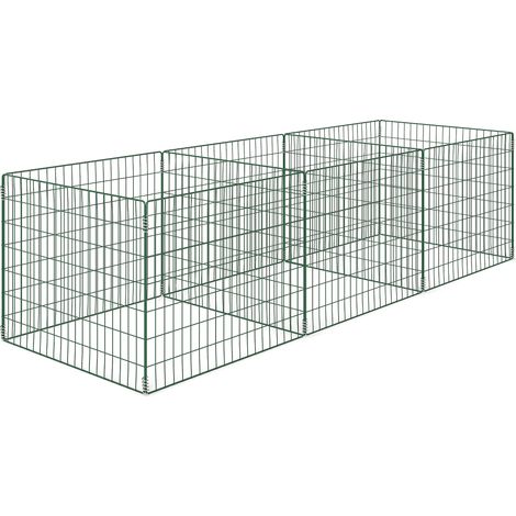 Composteur Irovami 1680 litres, 270 x 90 x 70 cm, machine de compostage rapide en 3 parties, en acier, résistant aux intempéries, couleur verte
