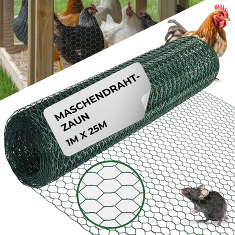 Geflecht GARDEN HEX PVC 1000/13/0,9 mm, grün, RAL 6005, sechseckig, Zucht, Packung 25 m (1/5)