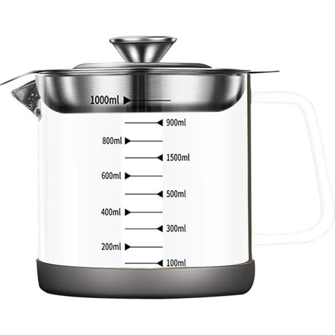 Séparateur de sauce en verre avec couvercle filtrant, séparateur de graisse, séparateur de volaille (1000 ml) (1/5)