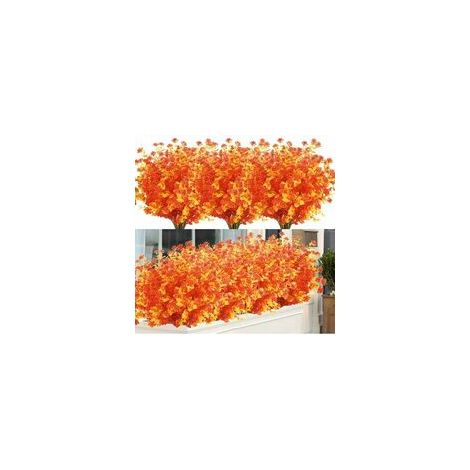 Fleurs artificielles en forme d'animaux, arbustes verts artificiels à 4 feuilles résistants aux UV, pot de fleurs suspendu pour intérieur et extérieur, décoration de jardin (automne)-AquaForge (1/4)