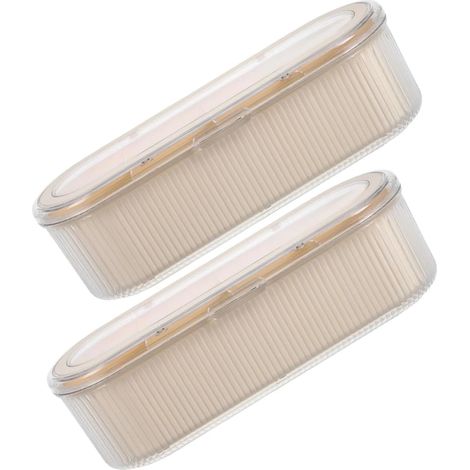 Lot de 2 boîtes de rangement pour pinceaux de maquillage, étuis et porte-éponges pour coiffeuse, organisateur de cosmétiques et outils de beauté (1/5)