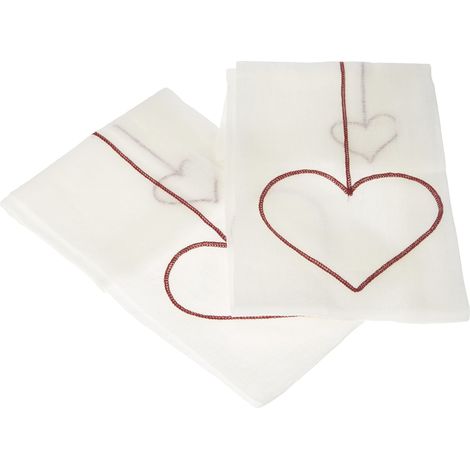 Linder 0169/06/64504/415/45 Cornély - Coppia di Tende, 45 x 90 cm, Colore Bianco/Rosso (1/2)