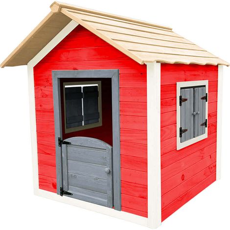 Home Deluxe – Cabane de jardin pour enfant en bois de sapin – Dimensions 101 x 106 x 128 cm – Montage facile – Construction stable et respectueuse de l'environnement (1/4)