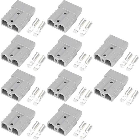 Connecteur haute intensité 50 A pour batteries de véhicules électriques, onduleurs, câbles solaires, prises pour énergies nouvelles (gris) (1/5)