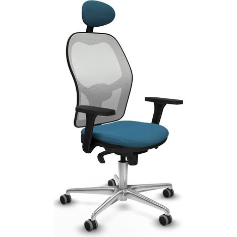 Sedia Ufficio con Poggiatesta Piqueras y Crespo 3D086G1 Bianco Verde petrolio (1/5)
