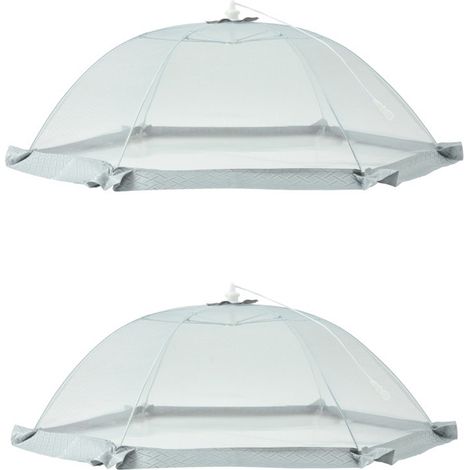 (2x Cloche Alimentaire Pliable en Maille, 60cm Couvercle de Nourriture Cloche à Fruits Anti Moucherons, Moustiquaire de Table (1/5)