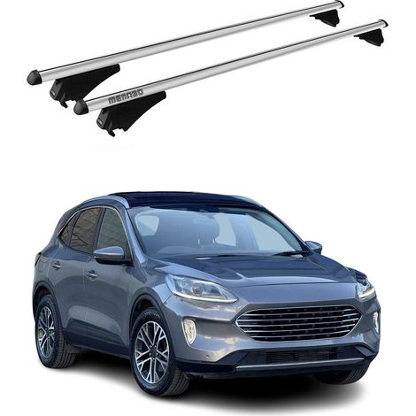 Menabo Dachträger Grundtäger kompatibel mit Ford Kuga III 2019-2026 Aluminium 75kg Silber 2tlg Geschlossene Reling kompatibel mit Fahrradträger, Dachboxen, Skiträger Abschließbar (1/5)