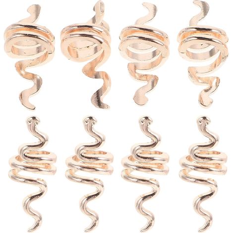 Haarschmuck 10 Stück Schlangen Haarspiralen mit Federdesign Praktische Haarspangen für Damen und Herren Vielseitige Dreadlocks Accessoires für Freizeit und Punk Stil (1/5)