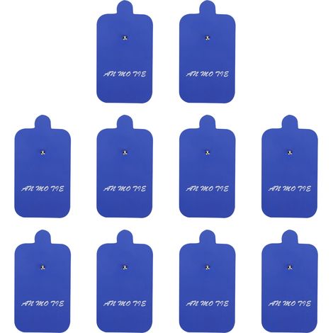 10 électrodes TENS adhésives, patchs de stimulation musculaire, lot de 10, bleues, non irritantes (1/5)