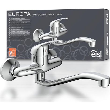 NI161EUCR Europa Chrome 360° Ideale per rubinetto doppio da cucina/lavello, miscelatore per montaggio a parete (1/5)