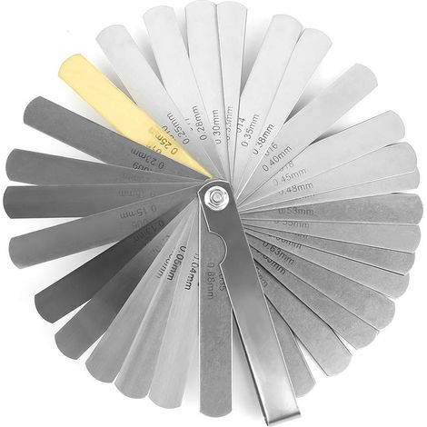 Stainless Steel Thickness Gauge – 32 Blades Double Imperial Marking Tool for Measuring – Folding Gauge for Mechanics and DIY Projects – Measuring Tool (1/5)