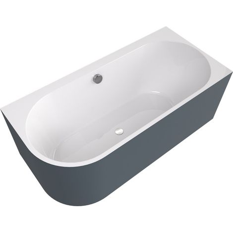 ASTRA R MONOLITH Baignoire asymétrique 160x75x60cm, Blanc/sienne (1/4)