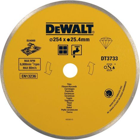 DeWalt - Disco de sierra para baldosas cerámicas 250x25,4mm - DT3733-XJ (1/4)
