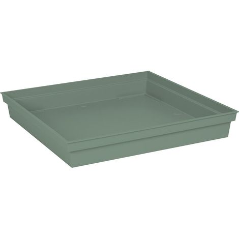 EDA – Soucoupe pour pot carrée 39 cm – Polypropylène vert laurier – Utilisation intérieure/extérieure – Collection Toscane