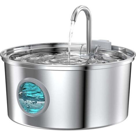 QORVA-Fontaine pour chat en acier inoxydable : Fontaine pour chat - Fontaine de 3,2 litres - Convient aux chats, chiens et autres animaux de compagnie - XXW (1/4)