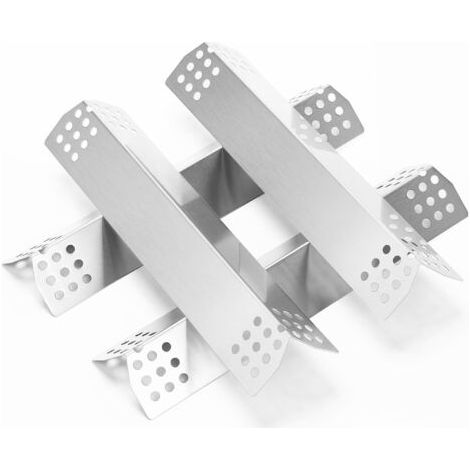 4 Plaque chauffante 37x8,6cm Acier inoxydable Pour Campingaz Landmann Barbecook Enders Beefeater (1/5)