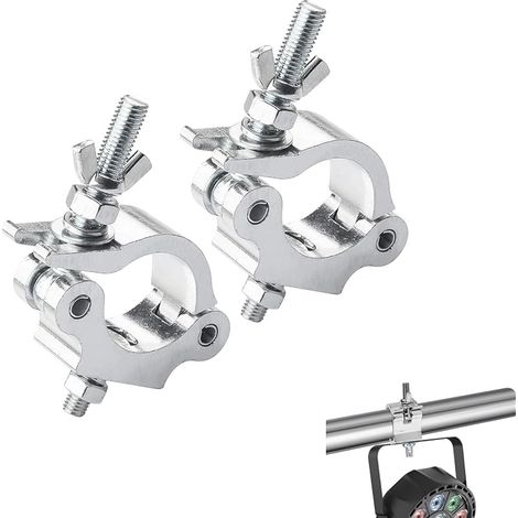 2PCS Pinces Pour éclairage de scène, Truss Clamp Crochet de Fixation, pour Traverses de 28-35mm, pour Les Projecteurs et Les Eclairages de Scène Mobiles