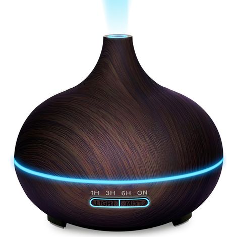 Diffuseurs d'huile essentielle grande pièce, diffuseurs d'huile essentielle 550ml avec télécommande, lumière couleur 7 (1/5)