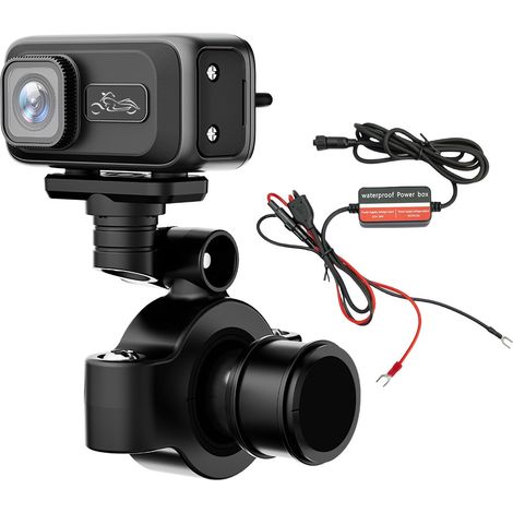 Caméra embarquée moto 2K Ultra HD grand angle 140° avec support pour guidon et alimentation ACC étanche enregistreur vidéo pour deux roues (1/4)