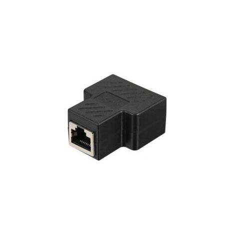 RJ45 Splitter Connecteurs Adaptateur 1 à 2 Ethernet Splitter Coupleur Double Prise Interface Contact Modulaire Fiche Connect Réseau LAN Internet Cat5 Cat5e Cat6 Cat7 Câbles 2 Pack-Crezuo (1/5)