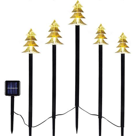 Lumires solaires de Nol, lumires de Nol de paysage impermables, dcorations de Nol d'alle, lumires LED (lumire chaude) pour la dcoration de (1/5)