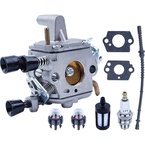 Adefol Carburateur pour Stihl FS120 FS120R FS200 FS200R FS020 FS202 FS250 FS300 FS350 Tronçonneuse Débroussailleuse Taille-haie Bougie Tuyau de carburant Ampoule de démarrage Pièces de rechange (1/5)