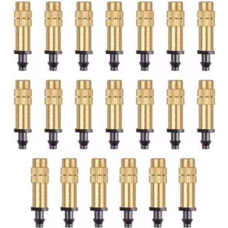 20 Pièces Buse d'Atomisation en Cuivre Réglable Pulvérisateur d'Irrigation Goutte à Goutte 4 / 7mm Atomisation Micro Arroseur Équipement d'Irrigation Refroidissement Jardin Serre Légumes