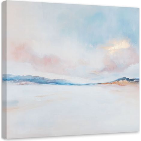 Quadro su tela, Arte astratta Pastello Rosa Blu - 40x40 (1/3)